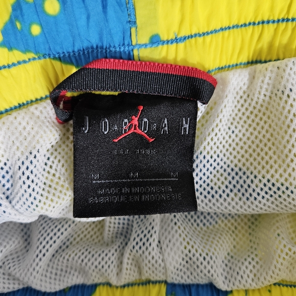 Nike Air Jordan Jumpman Poolside Shorts M Laser Blue Amarillo Swim Trunks - Picture 10 of 12